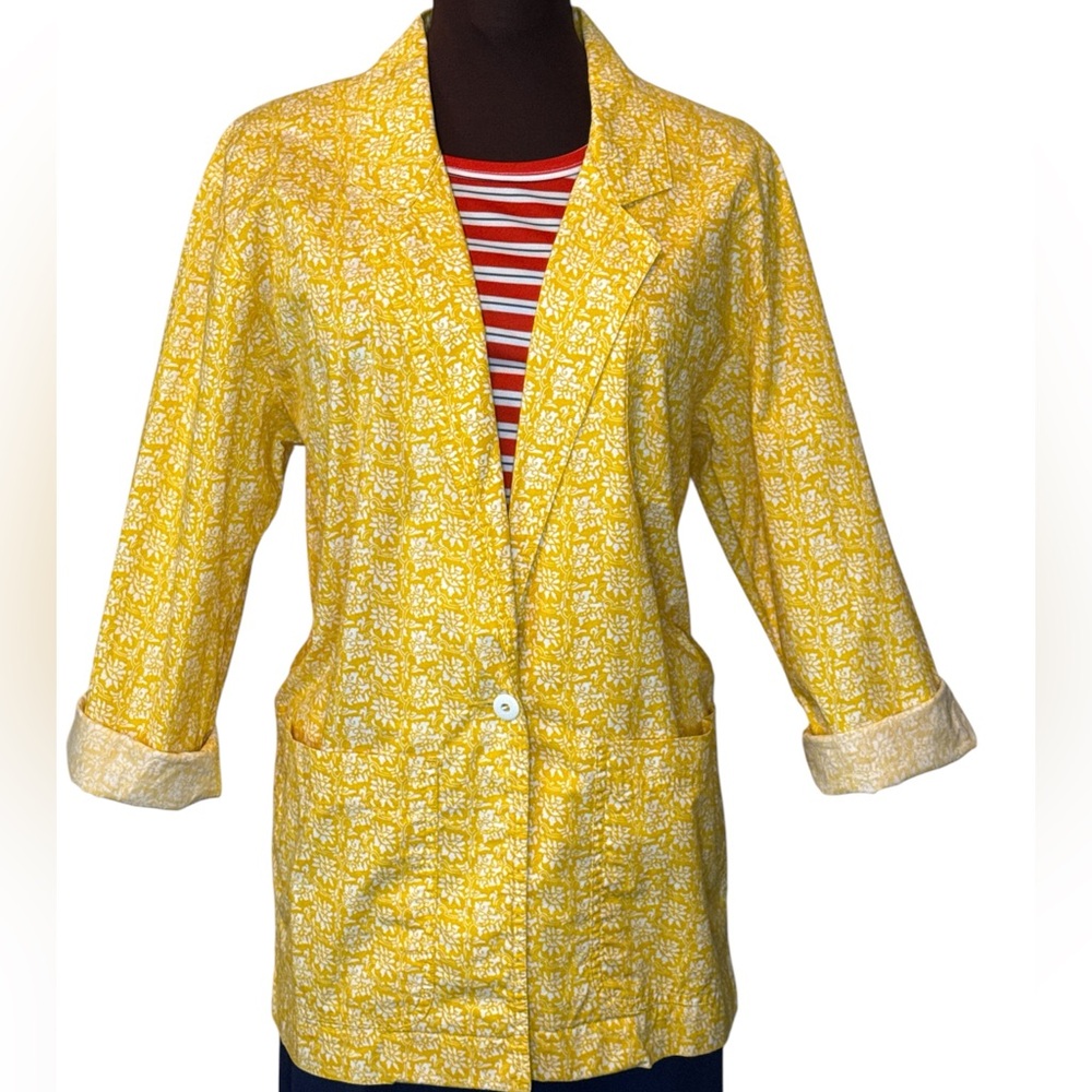 Liz Sport vintage Yellow Floral Blazer